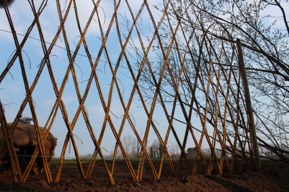 realisation-en-osier-separant-le-jardin-medieval-du-ruisseau-en-contrebas